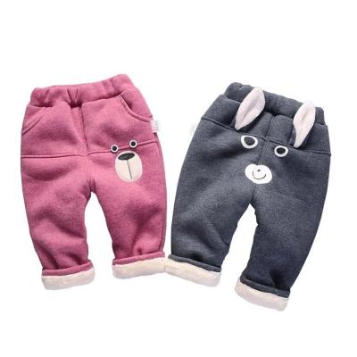 China baby boys winter plush pants kids long pants 1-5Y super warm cotton Anti-wrinkle babies pants thickening new borncute boys summer warm for sale