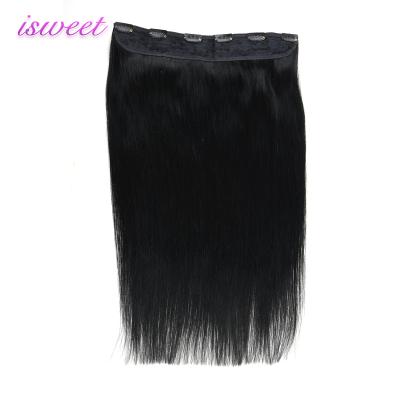 China Good Quality Silky Straight Wave One Piece Clip In Hair Extensions For Afro Black Virgin Hair Color Women Hair Extensions for sale