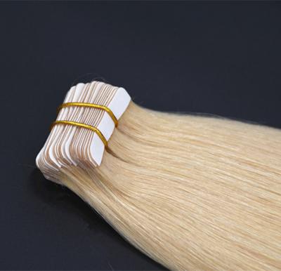 China Wholesale Russian European Virgin Remy Hair Invisible Blonde Double Wave Seamless Wave Tape In Hair Straight Pulled Skin Silky Straight Tape In Hair Extension for sale