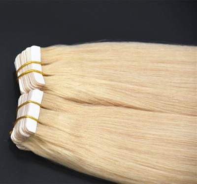 China Cheap Invisible Double Drawn Silky Straight Russian Blonde Wave Remy Tape In Hair Extensions for sale