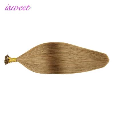 China Silky Straight Italian Light Brown Straight I Tip Keratin Wave Double I Tip Raw Virgin Hair Virgin Hair Extension for sale