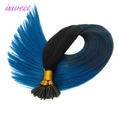 China Curl Curl Ombre Raw Hair I Tip Colored Mini Extensions for sale