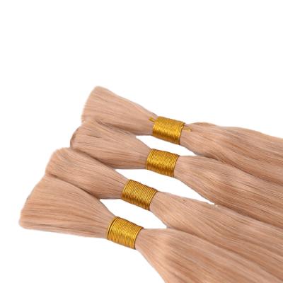 China Silky Straight Blonde Wave Remy Human Braiding Hair Bulk No Weft For White Women for sale