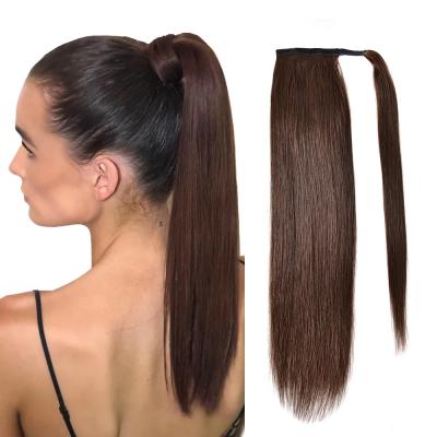 China Kinky Curl Silky Straight Long Natural Color Pre Plucked Water Remi High Drawstring Human Hair Curly Ponytail for sale