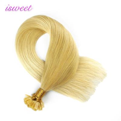 China Silky Straight Blonde Remy Italian Keratin Tip Hair Extension Human Flat Tip Hair Extension Human for sale