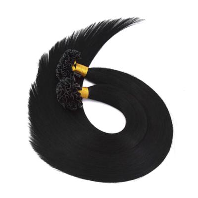 China Pulled Curly Double Curly U Tip Black Keratin Hair Extension for sale