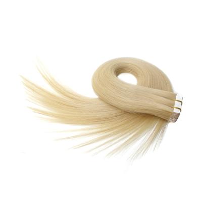 China Double Drawn Platinum Blonde Curly Thick End Loop Tape In Hair Extension Hair for sale