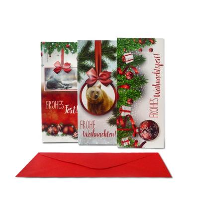 China Europe 2021 Festival Greeting Cards Full Color Paper Printing Set And Red Wrap Customized Promotional for sale