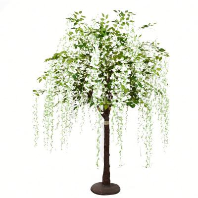 China Eco-friendly Tabletop Artificial Tree Centerpiece Wedding Plant Wisteria Green Leaves Wisteria Tree Branches Wisteria Tree for sale