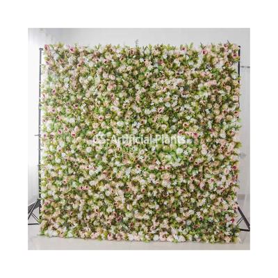 China Modern Wedding Decoration Flowers Wedding 3d Flower Panel Rose Wall Backdrops Wall Artificial Flower for sale