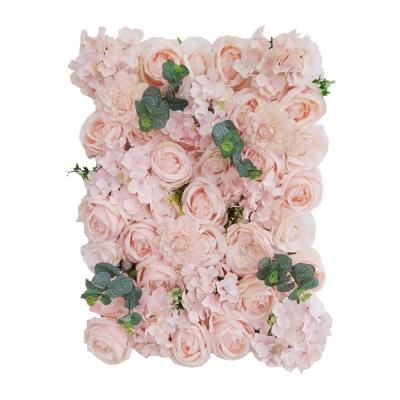 China Eco - Friendly Weddings Stage Decor 40x60 Cm Floral Rose Panels Artificial Flower Walls Backdrop Decoration for sale