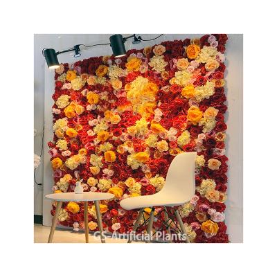 China Wholesale Price Wedding Design Modern Indoor Outdoor Colorful Decoration Backdrop Artificial Flower Silk Wall for sale