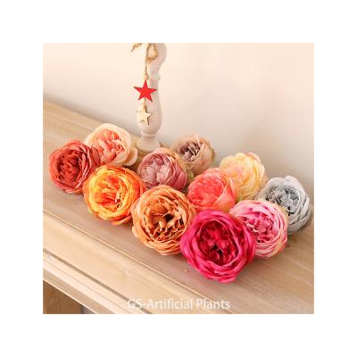 China New Fashion Modern Home Decor Plastic Silk Fabric Flowers Decoration 8cm Diameter Wedding Artificial Flower Flores Artificial Flower for sale