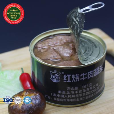 China Canned braise beef in sauce, cooked beef in canned for sale