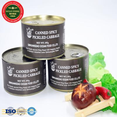 China Artificial Color Did Not Canned Spicy Pickled Cabbage Canned Vegetable for sale