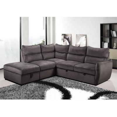 China Foldable Luxury Velvet Fabric Living Room Sleeper Sofa Set With Storage for sale