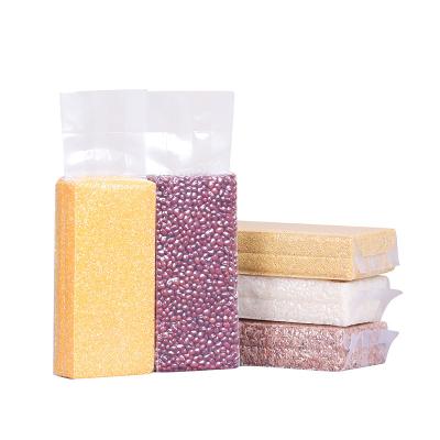 China Rice Moisture Proof Brick Heat Sealing Transparent Plastic Bag Vacuum Storage Bags for sale