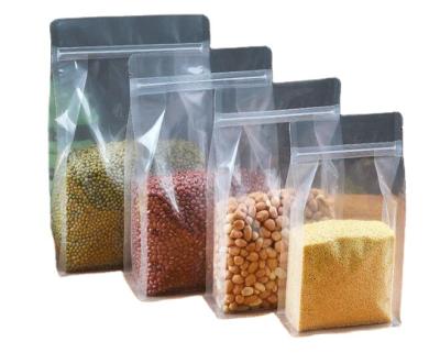 China Transparent Barrier Eight Side Seal Rack Up Bag Recycleble Bulk Rack Ziplock Up Bag for sale