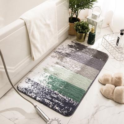 China Custom Design Viable Non Slip Microfiber Color Gradient Tufted Blanket Waterproof Mat Waterproof Absorbent Plush Bath Cover Mat for sale