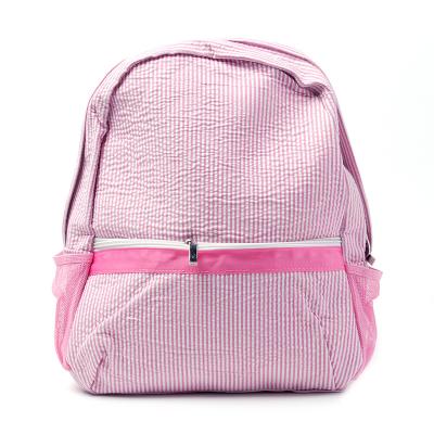 China European and American pure cotton double shoulder cotton seersucker casual backpack anti-theft for sale