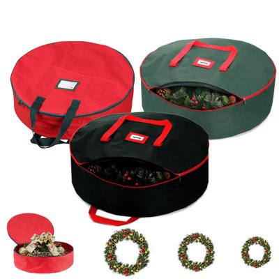 China Custom PE Woven Premium Christmas Wreath Storage Bag Viable Holiday Bag Quality Large for sale