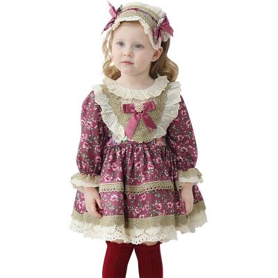 China Breathable High Quality 3pcs Set Vintage Dress Boutique Europe Spanish Dress Babies Dress for sale