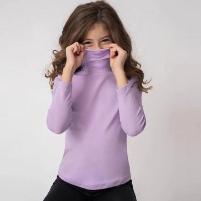 China Boy Girl High Neck Breathable T-shirt Empty Long Sleeve Clothes Drop Winter Children Kids Comfortable Tops for sale