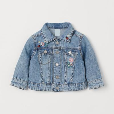 China Wholesale plus size autumn clthoes embroidered cotton denim jacket kids girl denim jacket for sale