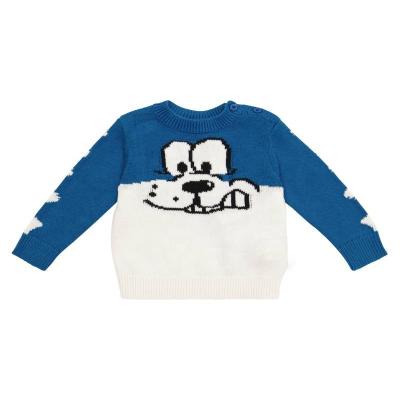 China Fashionable Design Dog Intarsia Cotton-Blend Breathable Sweater Knit Baby Boy Crochet Sweater for sale