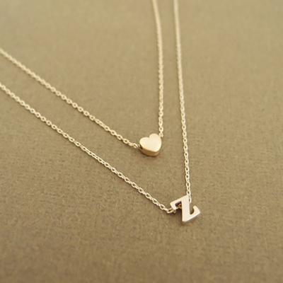 China Tasty Initial Fashion Tiny Heart Necklace 18K Gold Plated Silver Color Tiny Choker Necklace For Women for sale