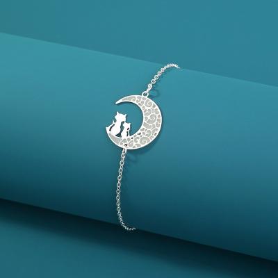 China Luminous Moon and Cat Adjustable Chain Luminous Bracelet 2022 new fashion punk sensitive personality for women for sale