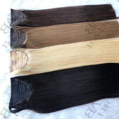 China 100% Natural Pulled Ponytail Hair Extensions Double Curly Good Quality 100% Natural Wrap Around Drawstring Ponytail Hair for sale