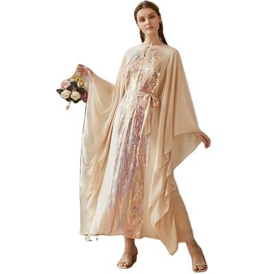 China New Latest Middle East Sale Muslim High Density Chiffon Long Abaya Long Sleeve Butterfly Dress Turkish Abaya Girls Colorful Abaya Designs for sale