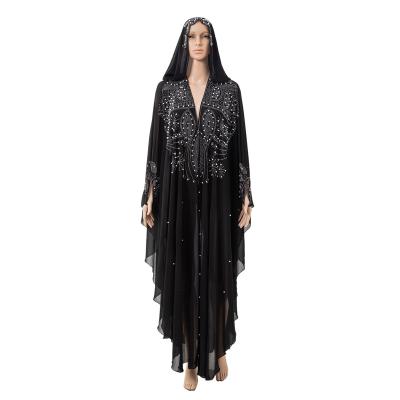 China Newest Design Viable Lace Mesh Style Single Dress Diamond Black Sequin Tassel Turkish Muslim Abaya for sale