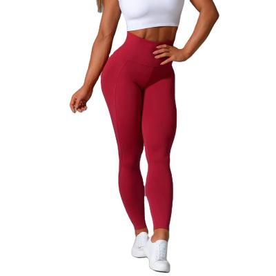 China Breathable Fine Running Workout Fitness Yoga Pants Ladies Jogger Panties Sport Set Nylon Spandex Yoga Pants for sale