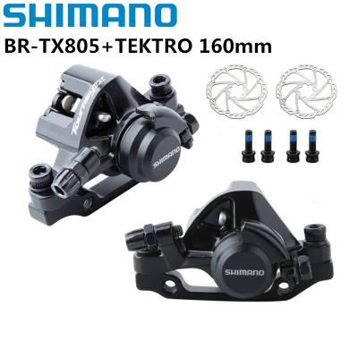 China SHIMANO Mountain Bikes TOURNAMENT TX BR-TX805 Mechanical Disc Brake With G3 Centerline160mm GREEDY Rotor Six Stud Discs For MTB Bike for sale