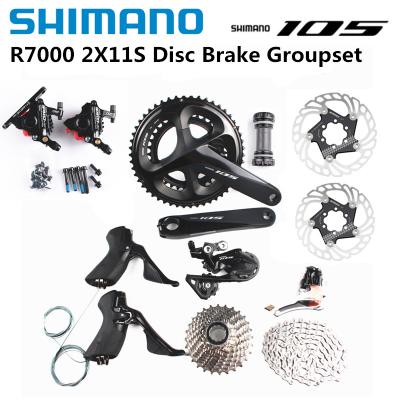 China SHIMANO ALLOY 105 R7000 2x11 Speed ​​Disc Brake Set 165/170/172.5/175mm 50-34T 52-36T 53-39T Road Bike Bicycle Groupset IIIPRO Kit Brake for sale