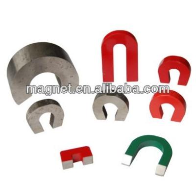 China Industrial magnet horseshoe magnet made of AlNiCo, arch shape, painted red for sale