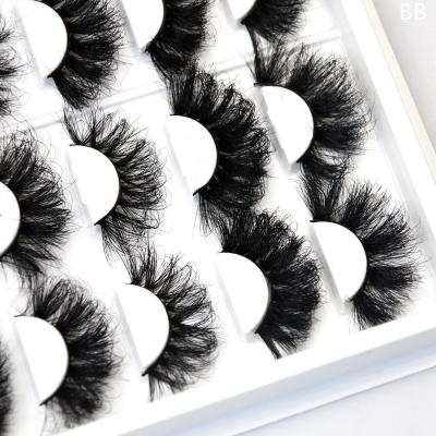 China Wholesale Soft and Natural No Cruelty 3d 5d Mink Eyelash Private Label Box 25mm Mink Eyelash Seller for sale