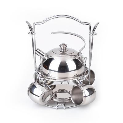 China Educational Toy Kids Funny Small Tea Cups Stainless Steel Camping Game Set Pretend Play Toy For Children for sale