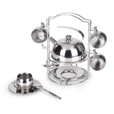 China Vivid Kids Tea Sets Funky Camping Stainless Steel Tea Cook Set Stainless Steel Cookware Set for sale