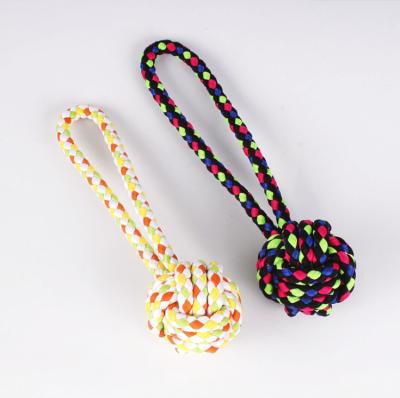 China Dog Playing Chewing Teeth Cleaning Durable Bite Braided Knots Cotton Hemp Rope Chew Dog Interactive Exercising Toys for sale