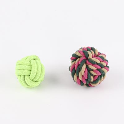 China Viable Wholesale Handmade Pet Toy Braided Cotton Colorful Rope Traction Dog Toys for sale