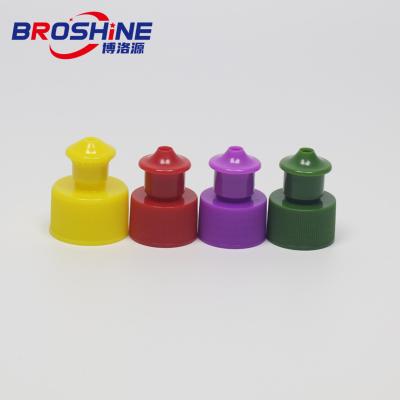 China Non Spill Customized Color 24/410 28/410 Plastic Stretch Push Pull Cap Sports Cap Flip Top Lid Twist Top Caps for sale