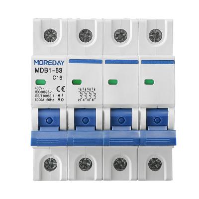 China Ce Semko Electric Mini Circuit Breaker Manufacturer 6KA AC Cb Mcb 1p 2p 3p 4p 6a 16a 20a 40a 63a 230v 400v MOREDAY L7 for sale