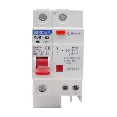 China Original Chint MDB1LE-63 RCBO RCD 1P+N 32A 63A Residual Current Circuit Breaker Short Circuit Protection With Overload Protection for sale