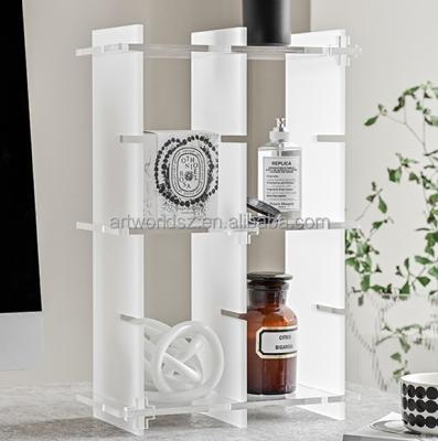 China detachable design acrylic shelves removable acrylic shelf Cosmetic Shop Display Te koop