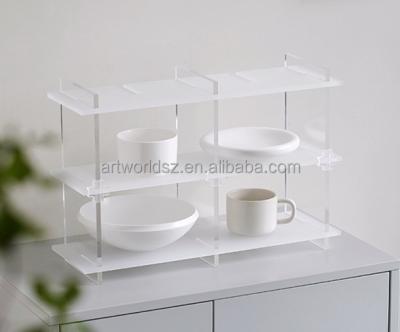 China acrylic display shelves custom clear acrylic shelves Cosmetic Shop Display Te koop