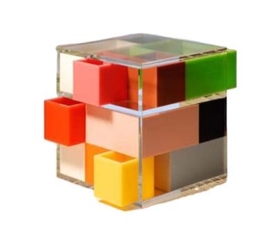 China mini acrylic box colorful box Storage Box Container Commercial Sectional Display Furniture for sale