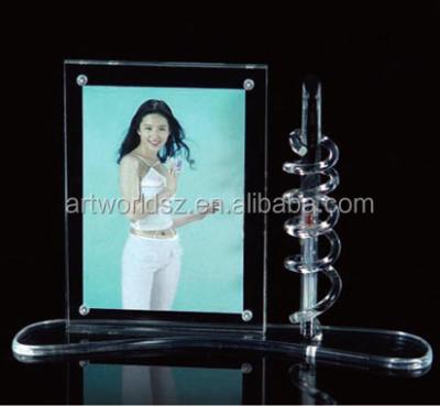 China acrylic photo stand acrylic vase with photo frame chinese digital photo frame acrylic glasses shelf for sale